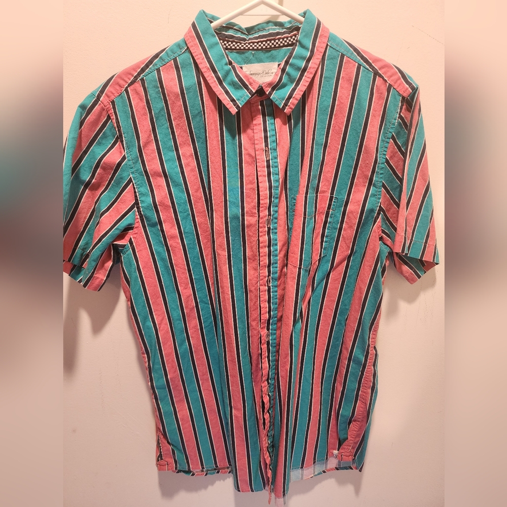 Mens Lightweight Miami Dolphins Like Color Scheme button down shirt mens large